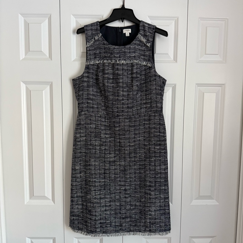 JCREW Tweed Dress Navy Blue